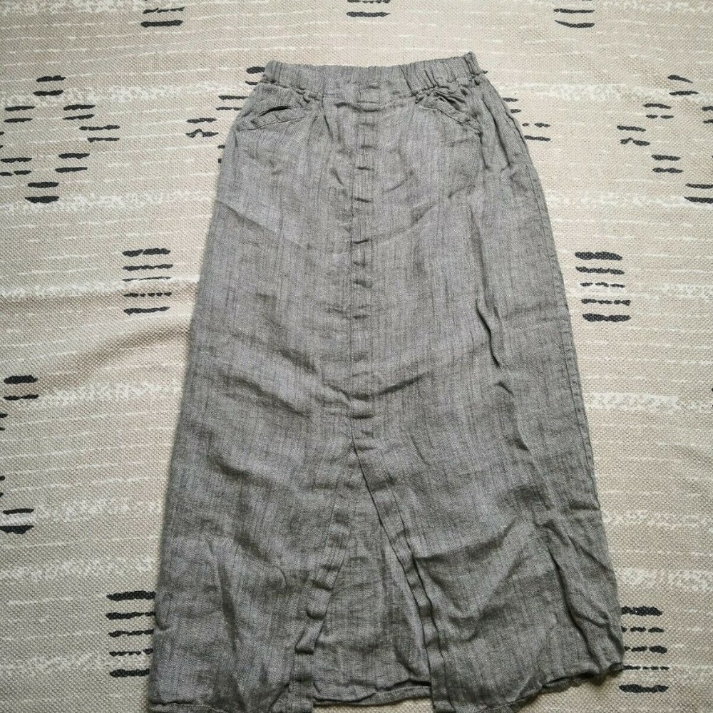 Flax by Jeanne Engelhart Womens Gray Skirt Medium - Picture 2 of 10